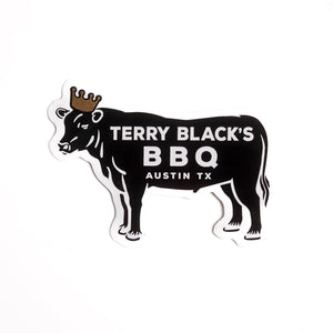 Terry Black's Cow Sticker-Black