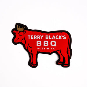 Terry Black's Cow Sticker-Red