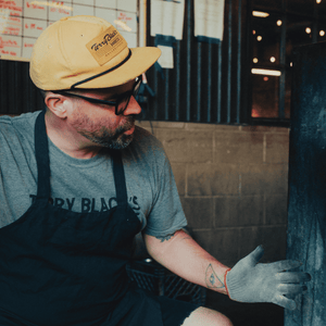Terry Black's Yellow Leather Patch Hat